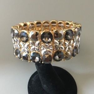 I.N.C Black-Tone Multi Crystal Statement  Bracelet